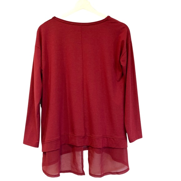 SOFT SURROUNDINGS RED LONG SLEEVE TUNIC SIZE SMALL PETITE - Picture 1 of 10